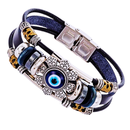 Pulsera Flor Abundancia con Ojo Turco Diseño Único Protección de Males & Envidias Poderoso Amuleto Ajustable