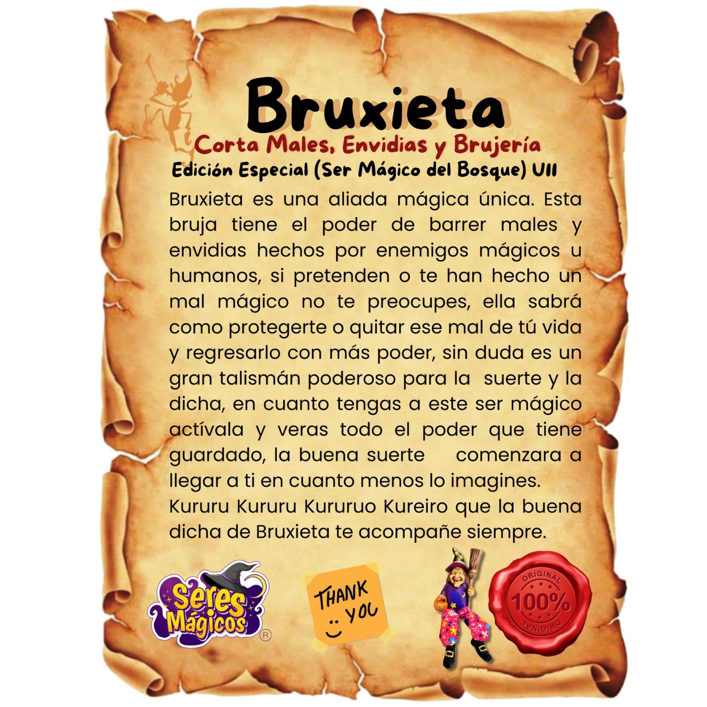 Bruja Bruxieta Cortadora de Males, Envidias y Brujería Seres Mágicos Coleccionables