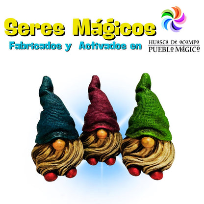 Elfos Duendes Gnomos del Dinero, Suerte & el Amor Los 3 Gnomos Seres Mágicos Coleccionables
