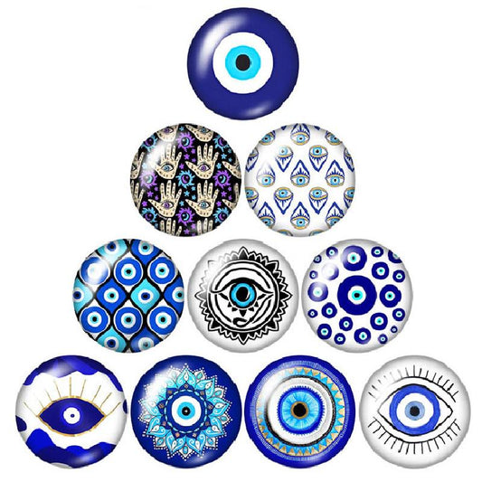 10 Mosaicos de vidrio Ojo Turco para Males y Envidia Ideal para Proteccion de hogar, Protección de negocio