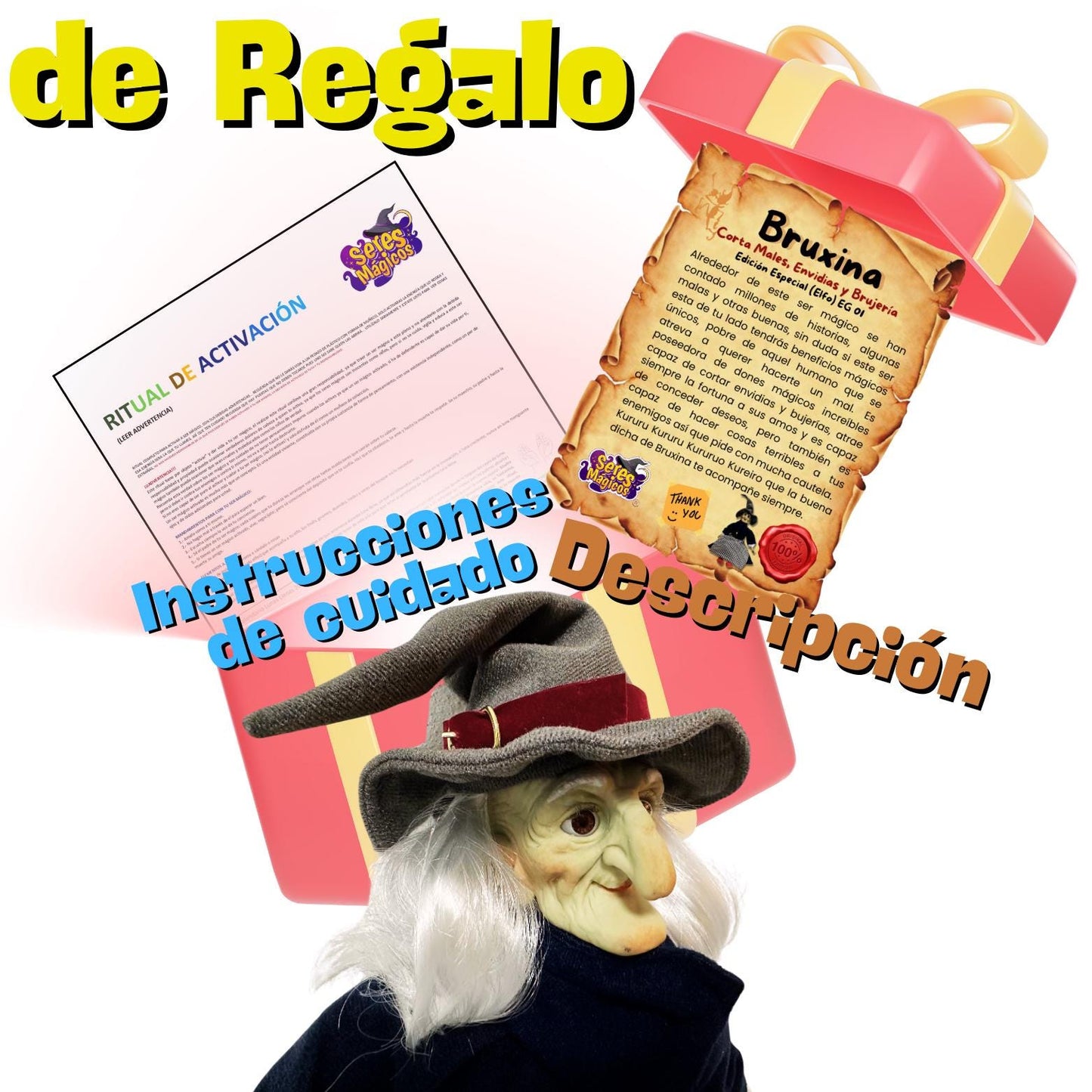 Elfo Bruxina Corta Males Envidias y Brujerías + Ritual con Instrucciones + Certificado (Ritualizado) Ya Activado - Troll Elfo Duende