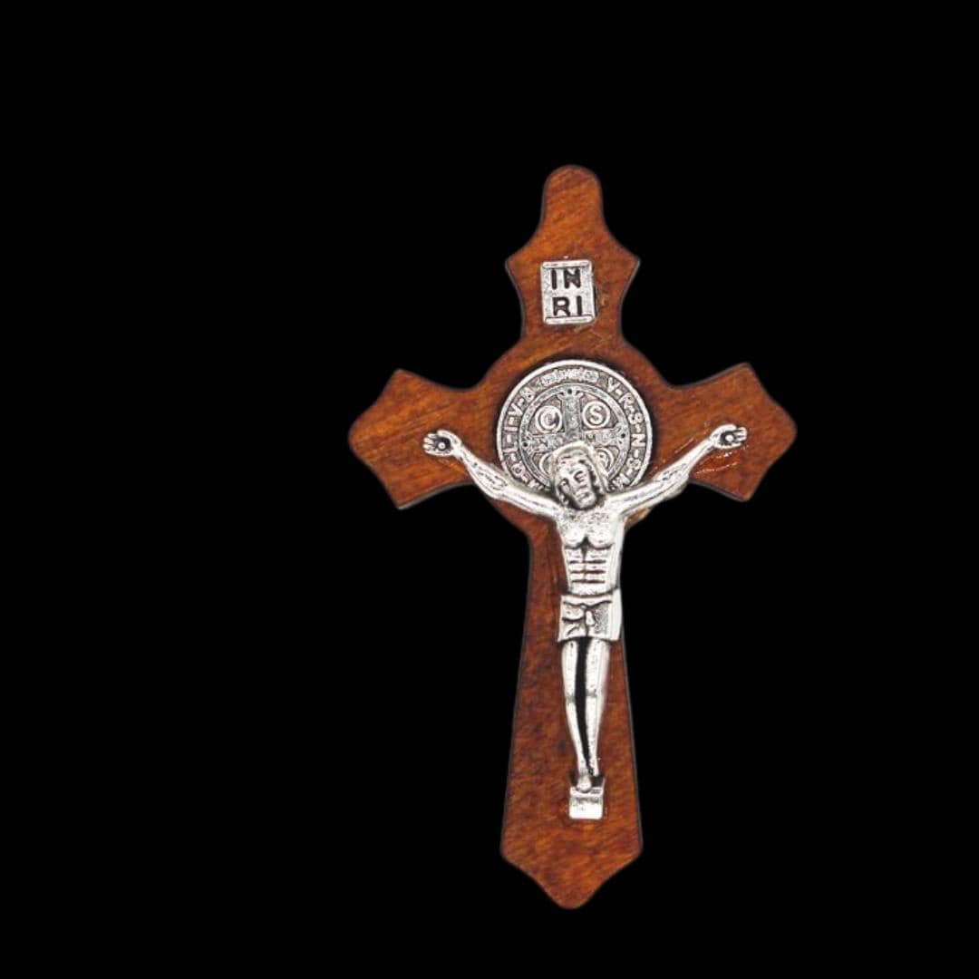 Cruz Exorcizada con Medalla de San Benito completa, incluye Cristo para ceremonias religiosas, oraciones, protección de males y envidias